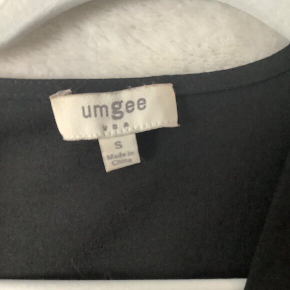 Umgee Boho Black Bell Sleeve Open Front 1 Button Top Women Small Cotton Blend - Picture 4 of 7